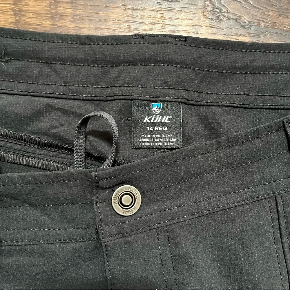 Kuhl womens 6297 horizon convertible drawstring Ripstop black outdoor pants 14 - Picture 4 of 12